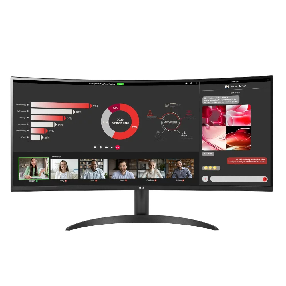 G 34 inch Curved Ultrawide™ WQHD (3440 x 1440) Monitor, Black- 34WR50QC-B, New