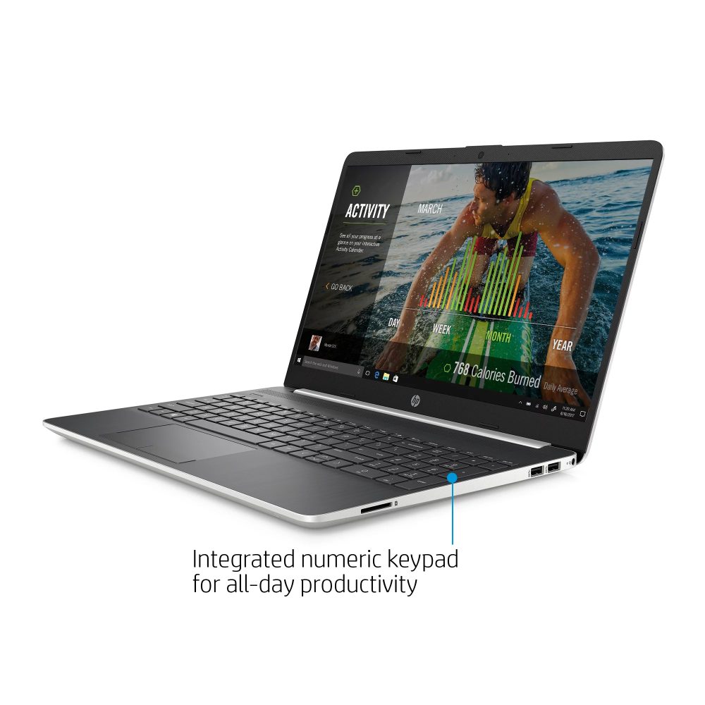 HP 15 Laptop, 15.6" HD Display, Intel Core i5-8265U, Intel UHD Graphics, 8GB, 256GB SSD, Natural Silver, 15-dw0054wm