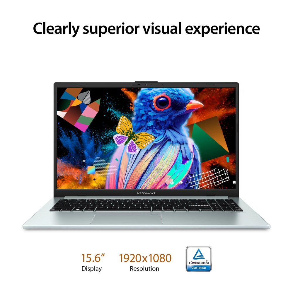 ASUS Vivobook 15.6” FHD PC Laptop, Intel i3-N305, 8GB, 256GB, Windows 11, Green Grey, E1504GA-WS34