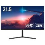 CRUA 22 inch Computer Monitor – FHD 1080P 75Hz VA Frameless Monitor,Eye-Care Tech, Low Motion Blur,VGA & HDMI Ports – Black
