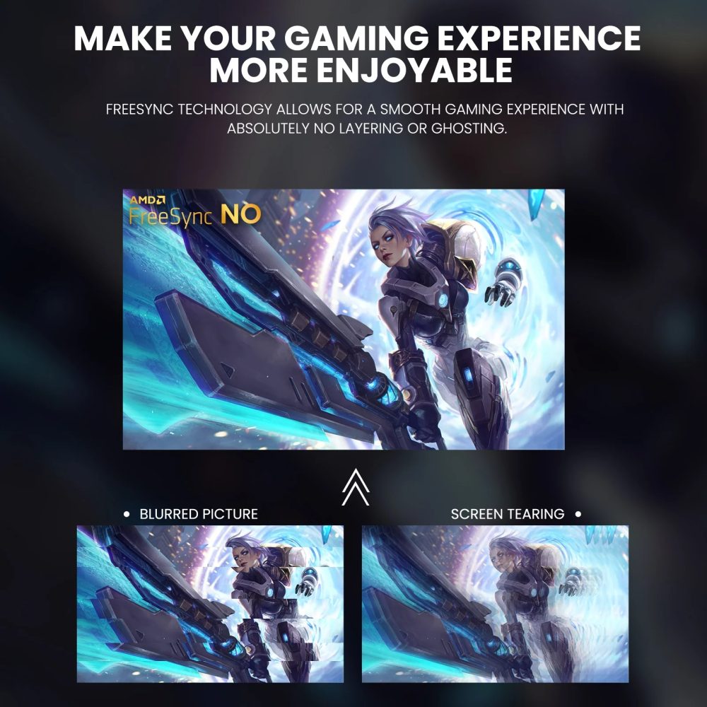 CRUA 24" 165Hz/180Hz Curved Gaming Monitor - FHD 1080P Frameless Computer Monitor, AMD FreeSync, Low Motion Blur,DP&HDMI Port, Black