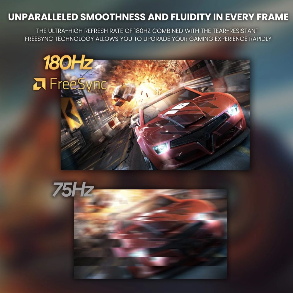 CRUA 27" 165Hz/180Hz Curved Gaming Monitor - FHD 1080P,AMD FreeSync,1800R Frameless Computer Monitor, 1ms GTG, DP&HDMI Port, Black
