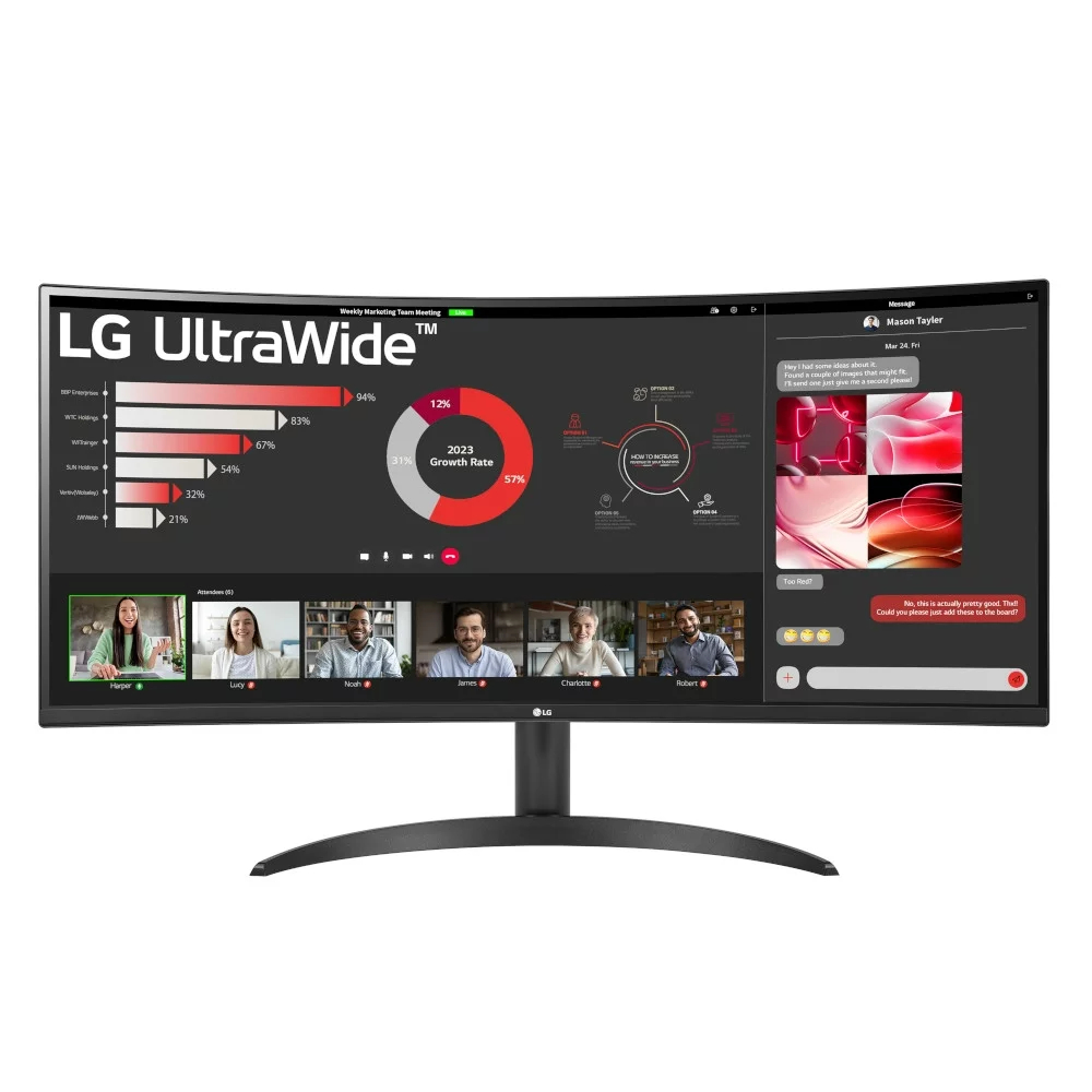 G 34 inch Curved Ultrawide™ WQHD (3440 x 1440) Monitor, Black- 34WR50QC-B, New