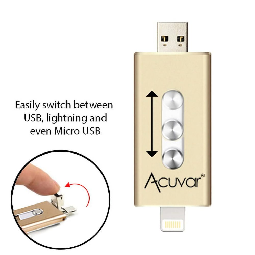 Acuvar 64GB Portable USB Flash Drive for all iPhone, iPad iOS Devices and all computers
