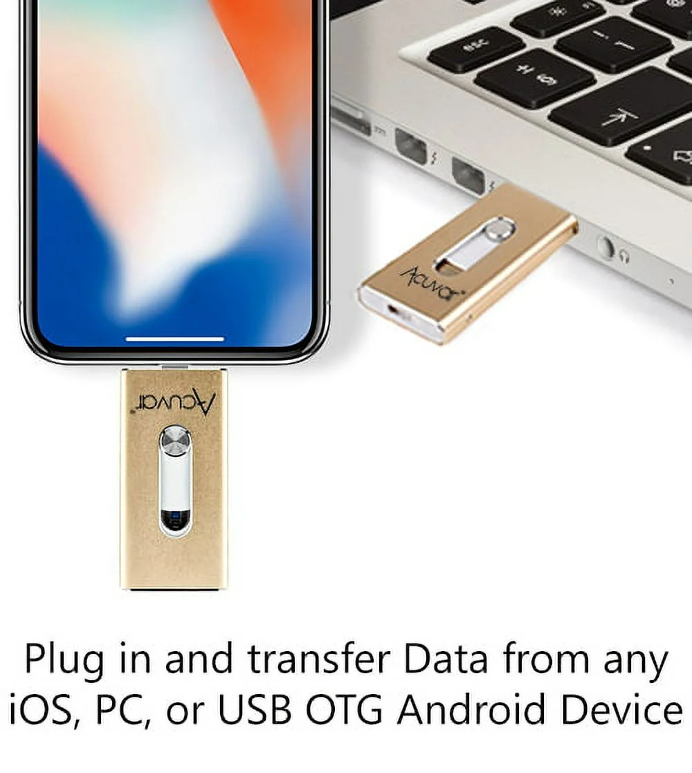 Acuvar 64GB Portable USB Flash Drive for all iPhone, iPad iOS Devices and all computers