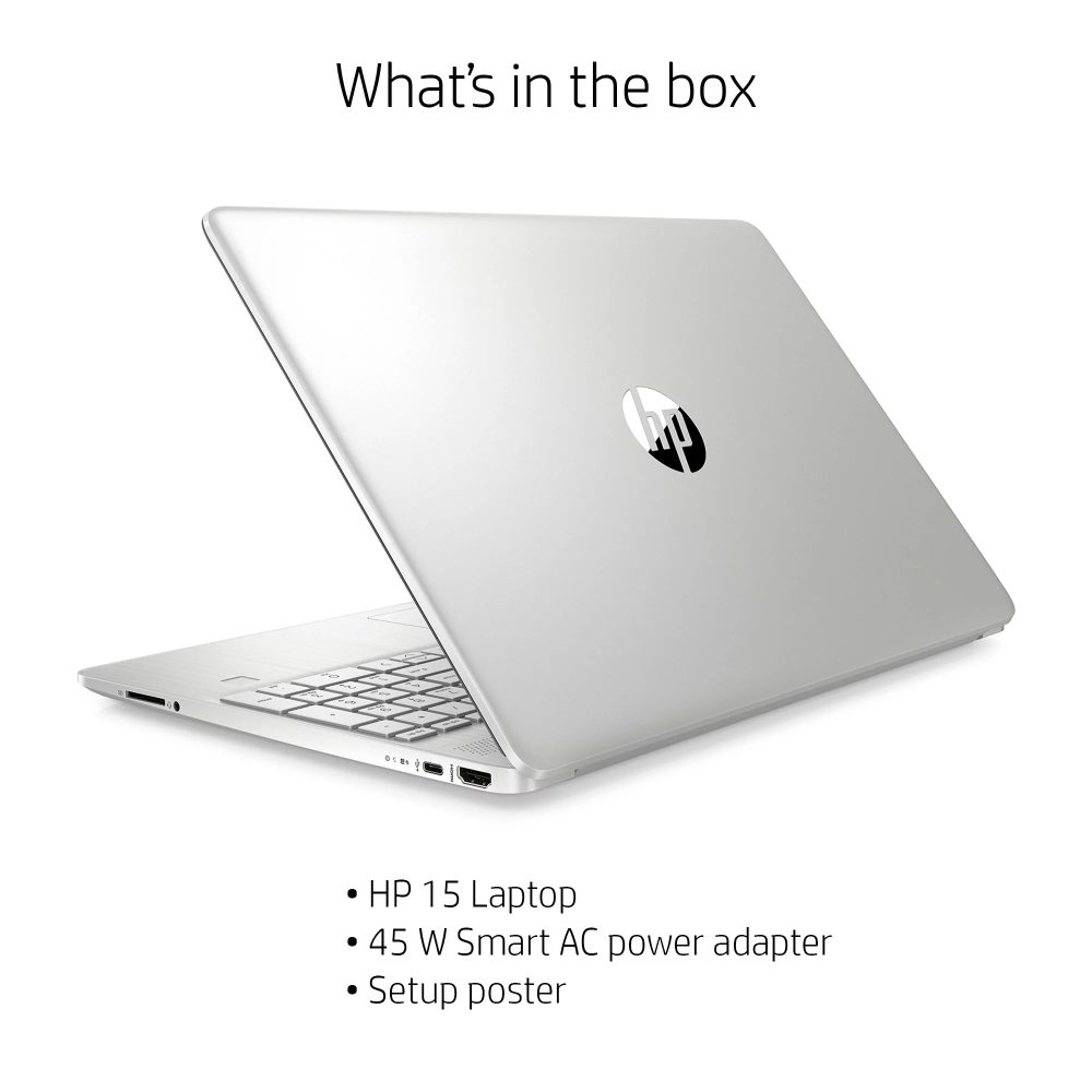 HP 15.6" Laptop, Intel Core i5-1135G7, 2.4GHz Intel Iris Xe Graphics, 8GB Ram 512GB SSD, Windows 11, Natural Silver, 15-dy2152wm
