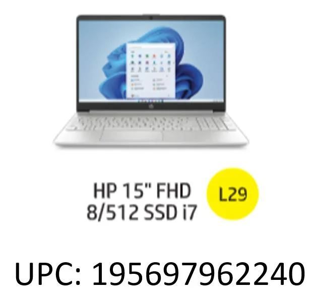 HP 15.6" Laptop, Intel Core i5-1135G7, 2.4GHz Intel Iris Xe Graphics, 8GB Ram 512GB SSD, Windows 11, Natural Silver, 15-dy2152wm