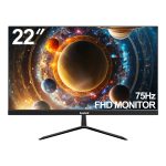 Gawfolk 22″ Curved Monitor, FHD 1080p 75Hz Ultra-Thin Bezel-less VA Display, HDMI VGA Computer Monitor Home Office Movies