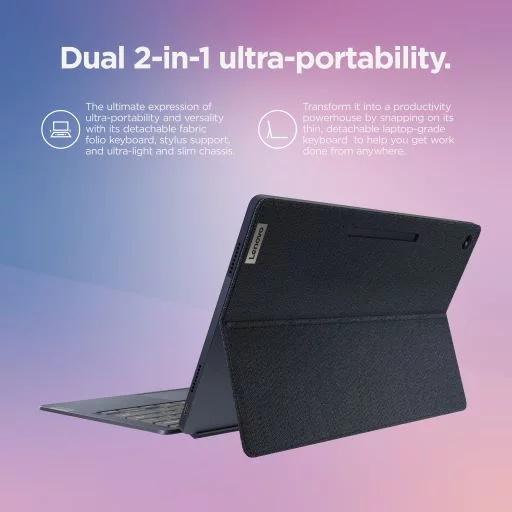 Lenovo Ideapad Duet 5 Chromebook Laptop, 13.3" FHD OLED Touchscreen, Qualcomm Snapdragon SC7180, 4GB RAM, 128GB SSD, Abyss Blue, 82QS0001US