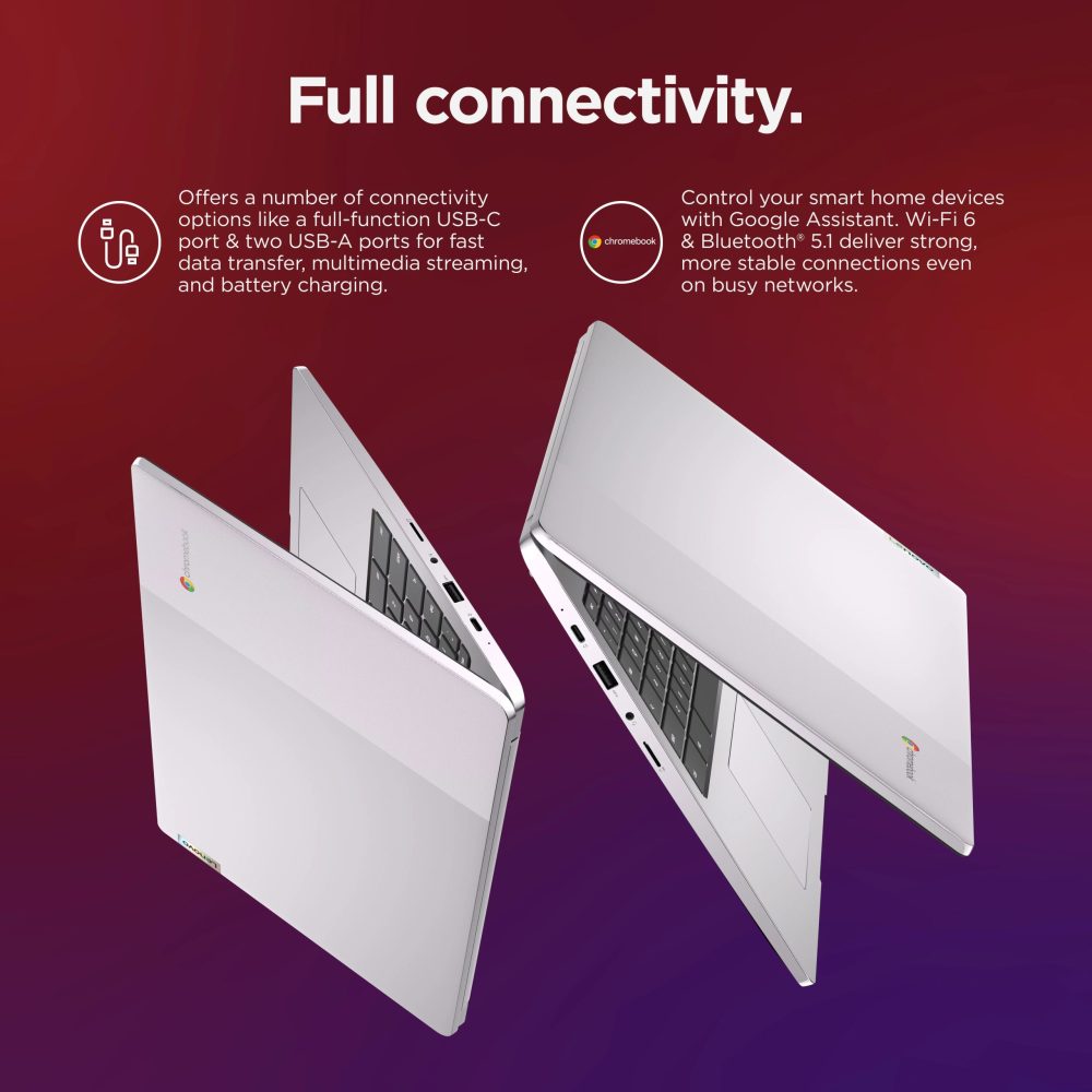 Lenovo Ideapad 3i Chromebook, 15.6" FHD, Intel Celeron N4500, 4GB RAM, 64GB eMMC, Arctic Grey, 82N4002HUS