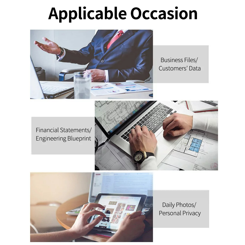 64GB 256-bit Encrypted USB Drive Password Secure Flash Drive USB3.0 U Disk Support ResetWipeAuto Lock Function, Grey